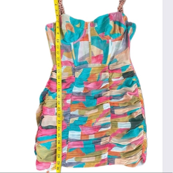 ZARA Chain Strap Multicolored Printed Dress - Picture 11 of 13